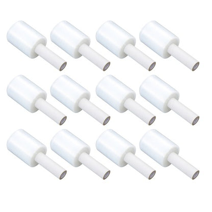 Solid Spare 12 Rolls 5" in. x 1000FT 80 Gauge Stretch Shrink Film Hand Wrap with Handle