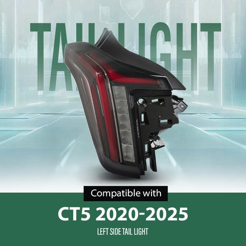 Solid Spare LED DRL Tail Light Fit For 2020-2025 Cadillac CT5 Rear Lamp Left Side LH