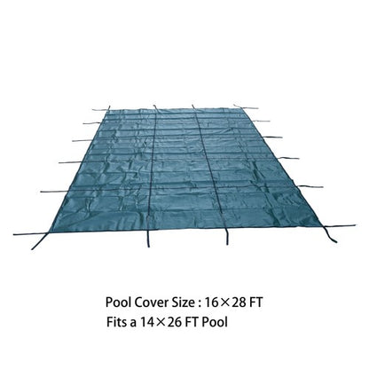Solid Spare Inground Pool Cover Safety Fits Rectangle Swimming Pool Mesh Solid Pool Cover