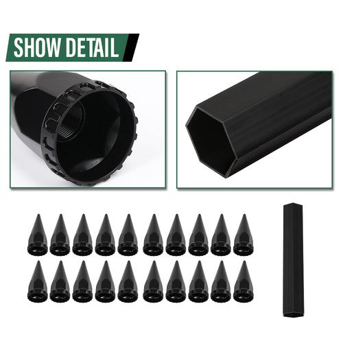 Solid Spare 2pcs Front Hub Cover For Semi Truck Wheel Cover 33mm Nut Covers Spiked Black