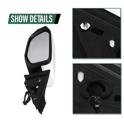 Solid Spare Fit For 16-2021 Honda Civic LX DX Left Side 3 Pin Manual Fold Power Mirror White