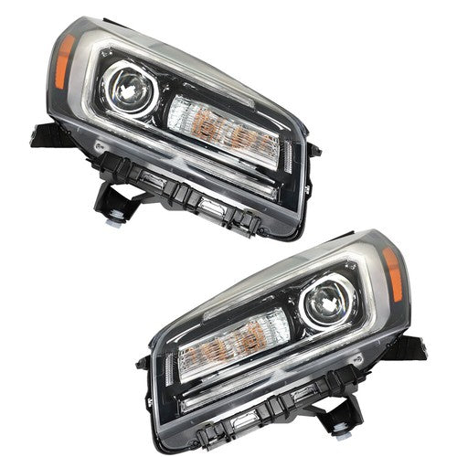 Solid Spare Headlights Replacement Pair w/ LED Tube For GMC Acadia 2013-2016 LH+RH Halogen
