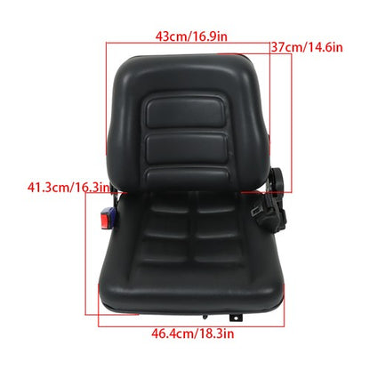 Solid Spare Adjustable PVC Backrest Safety Belt Universial Forklift Tractor Seat Mower