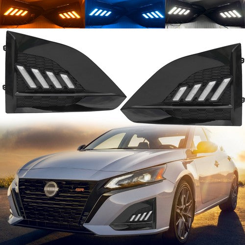 For Nissan Altima Sedan 2023 2024 DRL Daytime Running Light Fog Lamp Gloss Black