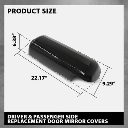 Solid Spare Black Replacement Door Mirrors Covers Right+Left Side Fit For Peterbilt 579