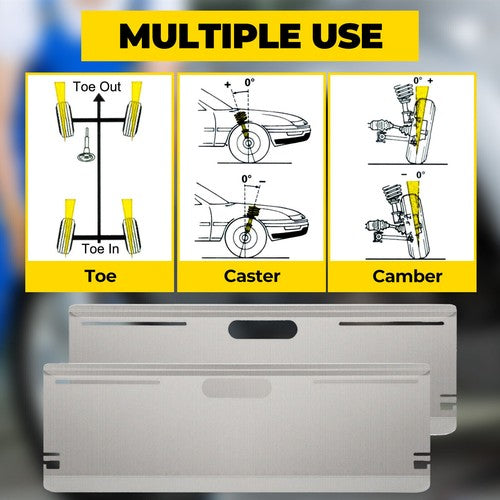 Solid Spare Wheel Alignment Tool Toe Plates 2 Tape Measures w/Magnets Camber Caster Toe