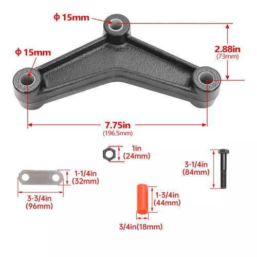 Solid Spare Tandem Trailer Axle Suspension Shackle Kit Heavy Duty For Double Eye Spring
