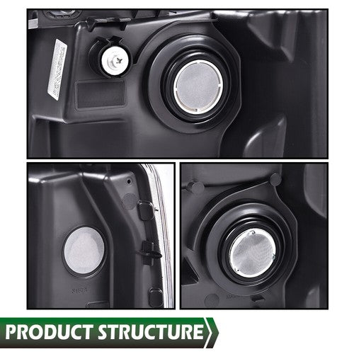 Solid Spare Headlight Fit For 07-14 Chevy Silverado 1500 2500HD 3500HD Right Passenger Side