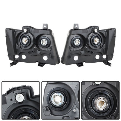 Solid Spare Chrome New For Chevy Avalanche/Suburban/Tahoe 2007-2014 Halogen Pair Headlights