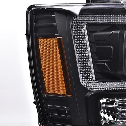 Solid Spare Fit For 07-14 Chevy Avalanche Tahoe Suburban Dual LED Projector Headlights Black