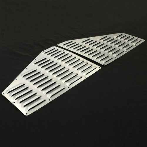 Solid Spare 2Pcs Silver Hood Louver Alum Vent Panels Kit For Jeep XJ Cherokee 1984-2001
