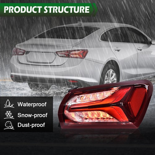 Solid Spare Fit For 2019-2022 Chevy Malibu LED Type Tail Light Lamp Outer Passenger Side