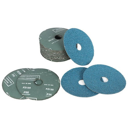 Solid Spare 25 Pack 5 x 7/8, 36 Grit Zirconia Resin Fiber Grinding and Sanding Discs