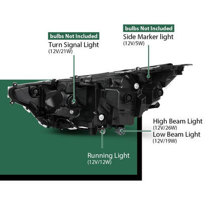 Solid Spare LED Headlight Assembly For 2019 2020 2021 2022 Toyota RAV4 Hybrid XSE Left+Right