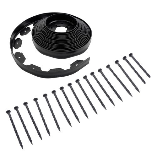 Solid Spare 40FT Garden Edge Lawn Grass Stone Isolation Strip 16pcs Anchoring Spik New