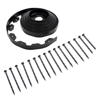 Solid Spare 40FT Garden Edge Lawn Grass Stone Isolation Strip 16pcs Anchoring Spik New