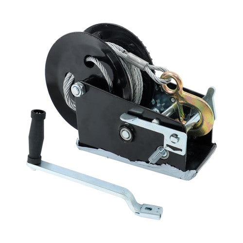 Solid Spare 3500lbs 33ft Winch Steel+Polyester Black 4:1/8:1 26mm Hook Bidirectional Ratchet
