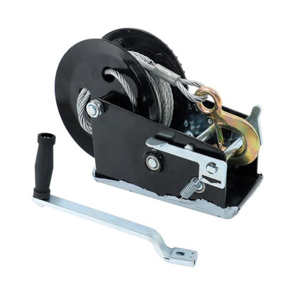 Solid Spare 3500lbs 33ft Winch Steel+Polyester Black 4:1/8:1 26mm Hook Bidirectional Ratchet