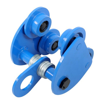 Solid Spare Manually Trolley Alloy Steel 2200lb Double Wheel I-Beam Flange Width 65-150mm