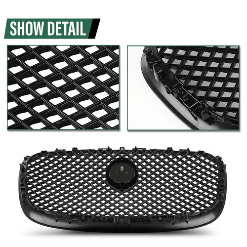 Solid Spare Front Bumper Upper Mesh Grille Fit For 2012 2013 2014 2015 Jaguar XF XFR Black