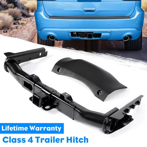 Solid Spare 10000 lbs Class 4 Trailer Hitch Receiver w/ Cover Bezel For Dodge Durango 14-19