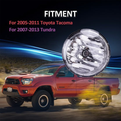 For 2005-2011 Toyota Tacoma Clear Lens Front Bumper Fog Lights Lamps W/Wiring