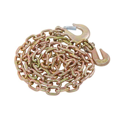 Solid Spare 3/8in × 8FT Trailer&Truck Transport Bundle Chain Steel Gold G70 6600lbs W/Hooks