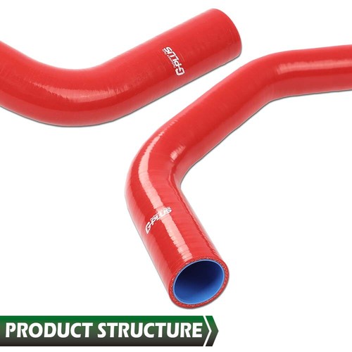 Solid Spare Fit For 72-81 Jeep AMC CJ5 CJ6 J10 J20 Wagoneer 304 360 V8 Red Radiator Hose Kit