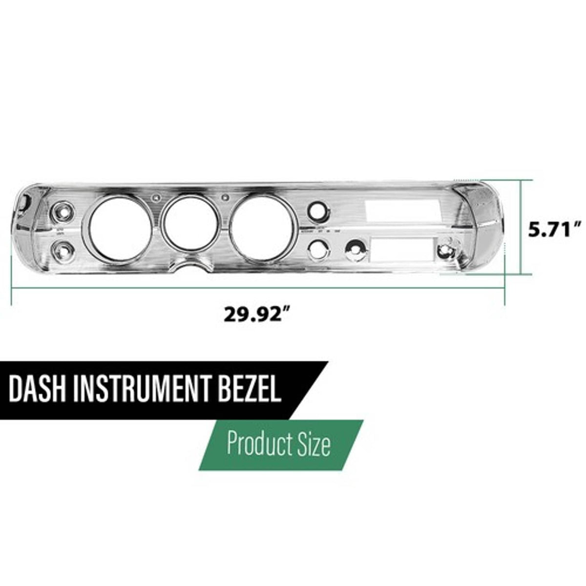 Solid Spare Silver Dash Trim Bezel Fit For 1965 Chevy Chevelle & El Camino With A/C