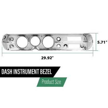 Solid Spare Silver Dash Trim Bezel Fit For 1965 Chevy Chevelle & El Camino With A/C