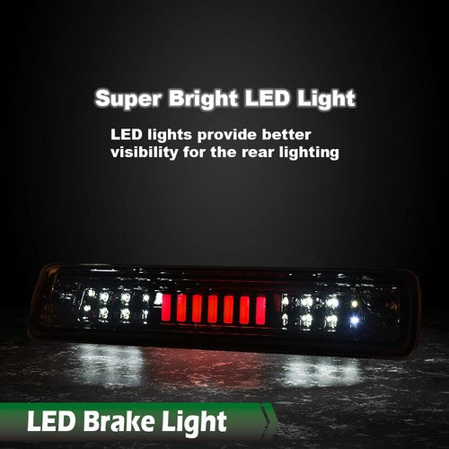 Solid Spare Fit For 15-18 Colorado Canyon Smoke/Chrome LED 3rd Brake Light Cargo Lamp
