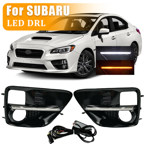 LED DRL Turn Signal Fog Lights Lamps w/Wiring For 2015 2016 2017 Subaru WRX STI