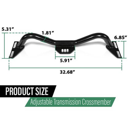 Solid Spare Fit For 1963-1987 Chevy/GMC C10 2WD Trucks Adjustable Transmission Crossmember