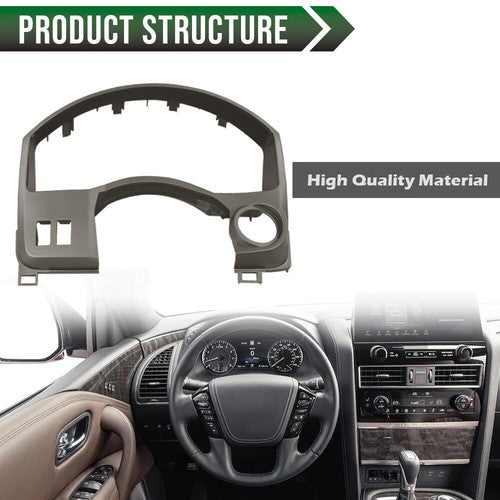 Solid Spare Fit For 04-06 Nissan Titan Armada Dash Panel Gauge Cover Bezel Trim Gray