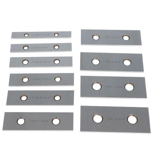Solid Spare 0. 001" 1/8 x 4" 10 Pair Precision Parallel Set Hardened Steel In Case