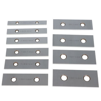 Solid Spare 0. 001" 1/8 x 4" 10 Pair Precision Parallel Set Hardened Steel In Case