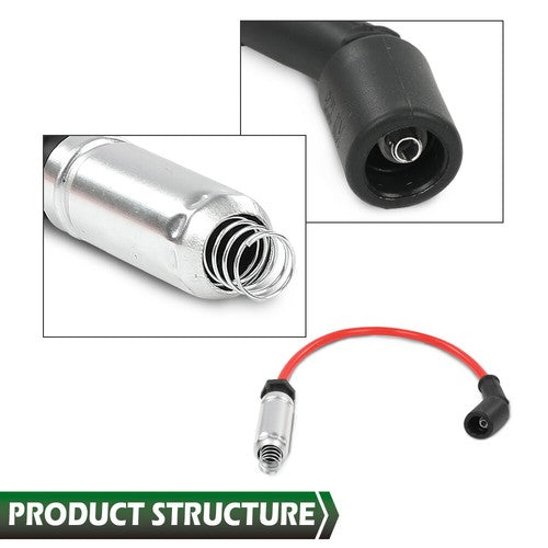 Solid Spare Fit For Chevy GMC 4.8L 5.3L 6.0L Square Ignition Coil & Spark Plug Wire 8 Pack