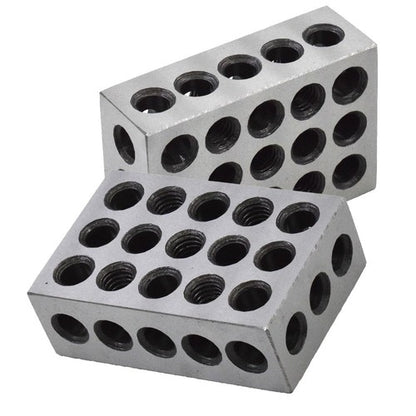 Solid Spare 1 Matched Pair 1-2-3 Blocks 23 Holes .0002" Machinist 123 Jig Ultra Precision