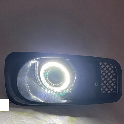 For 1999-2000 Honda Civic Clear Lens LED Fog Light Lamps DRL & BLACK GRILLE 3PCS