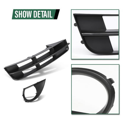 Solid Spare Fit For 10-15 Audi Q7 Standard Front Bumper Lower Fog Light Grille Covers Trim