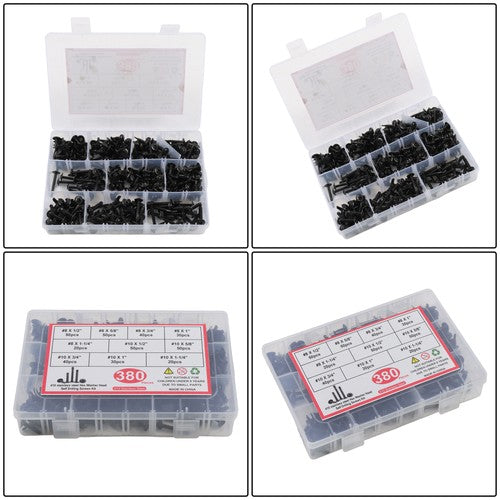 Solid Spare 380 Pack #8#10 self-tapping screw kits 410 Stainless Steel Convenient Box