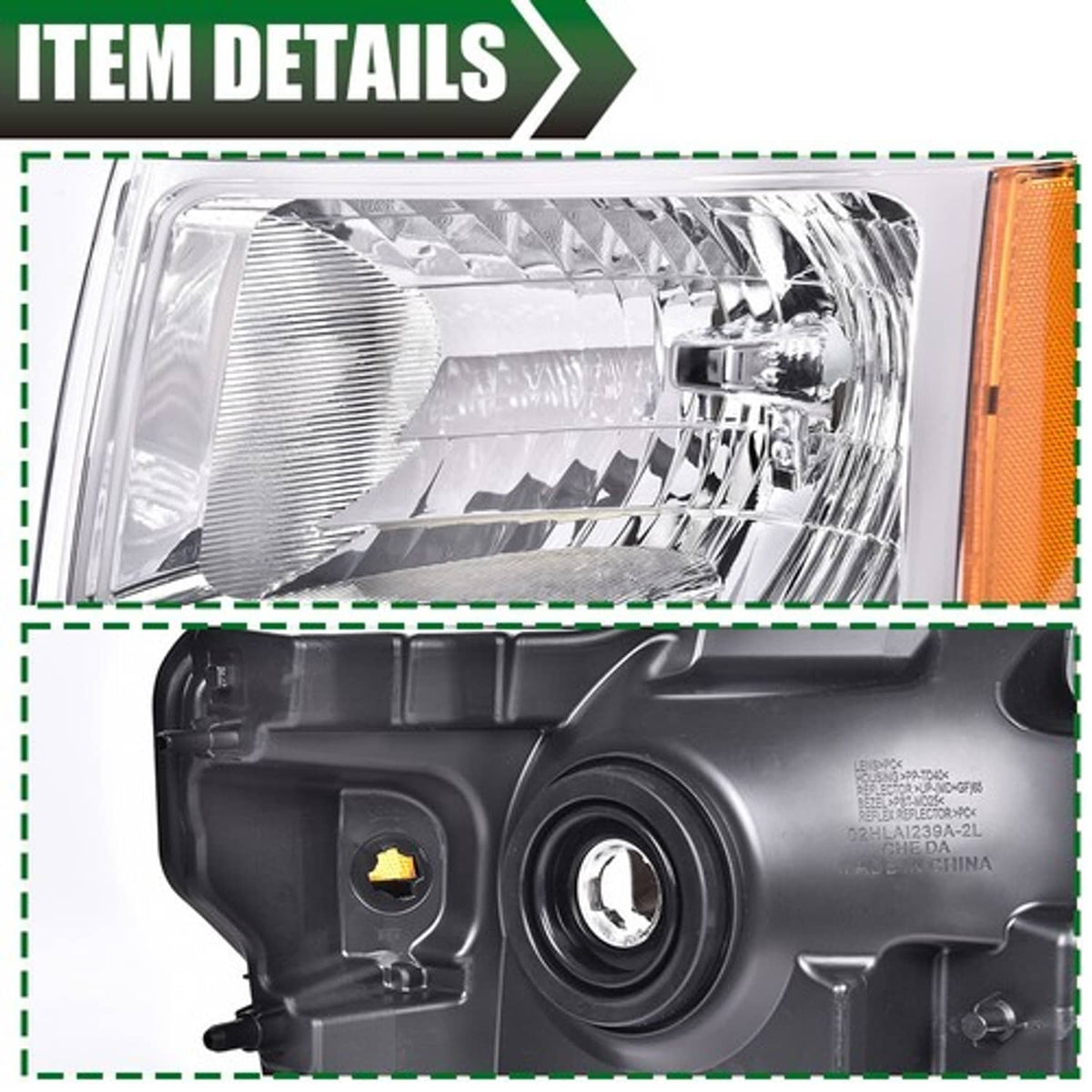 Solid Spare Pair Fit For 2009-2014 Ford F150 Headlights Headlamps Amber Corner Left+Right