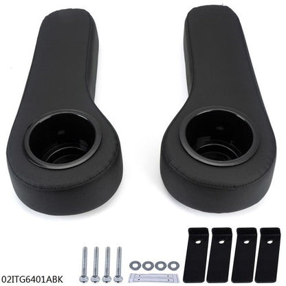 Solid Spare Rear Seat Arm Rest Cushion Cup Holder Black For EZGO Club Car Yamaha Golf Cart