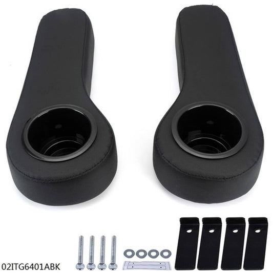 Solid Spare Rear Seat Arm Rest Cushion Cup Holder Black For EZGO Club Car Yamaha Golf Cart