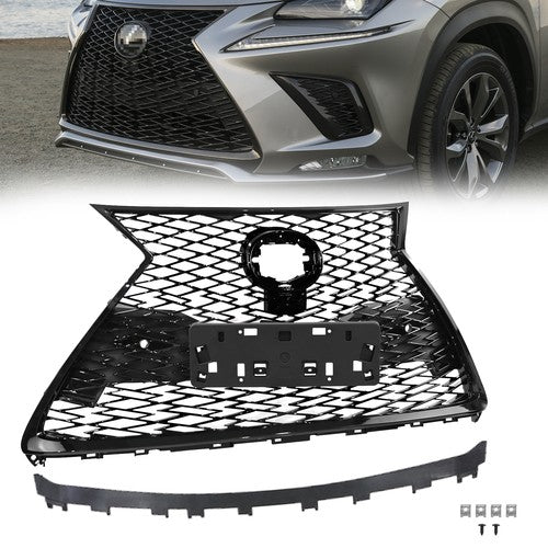 Front Grille Gloss Black Fit 2018-2021 Lexus NX300 NX300h F-Sport 53101-78130
