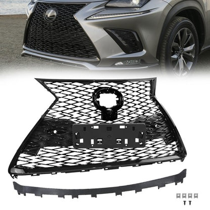 Front Grille Gloss Black Fit 2018-2021 Lexus NX300 NX300h F-Sport 53101-78130