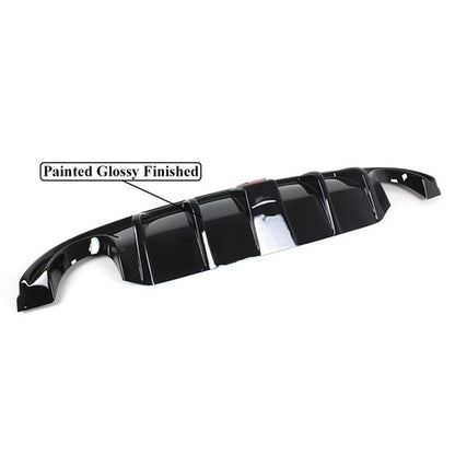 For 2014-2017 Infiniti Q50 Glossy Black Rear Bumper Diffuser W/ LED Brake Light