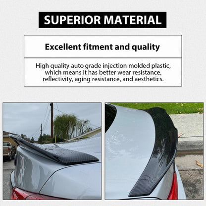 Solid Spare Rear Trunk Spoiler For 2014-2024 Infiniti Q50 Carbon Fiber Painted PSM STYLE