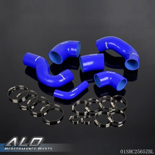 Solid Spare 6pcs Fit For Fiat Coupe 2.0 20V GT Turbo Blue Silicone Turbo Hose Clamps Kit