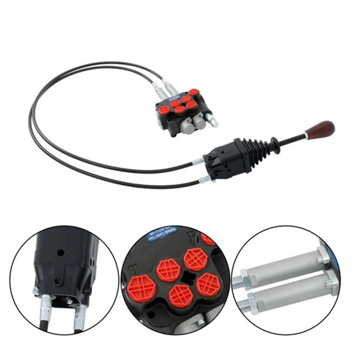Solid Spare P80 Remote Control Valve Kit: 2 Spool Valve 21GPM + Joystick New+ Cables